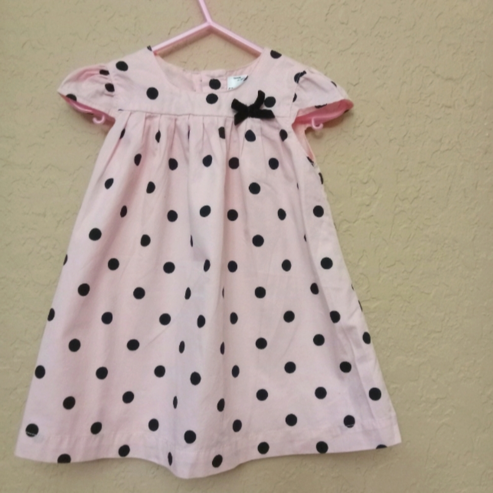 Carter's  Light pink black Polka dots dress size 12 months